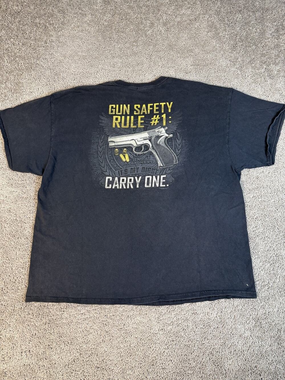Buckwear Shirt Mens 3XL Black Gun Safety Rule #1 Carry One Graphic Cotton